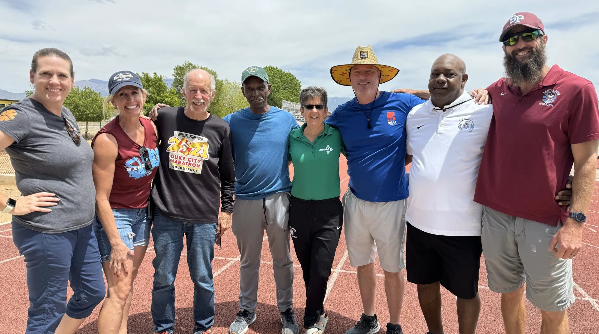 Noel Huitt works a track meet.